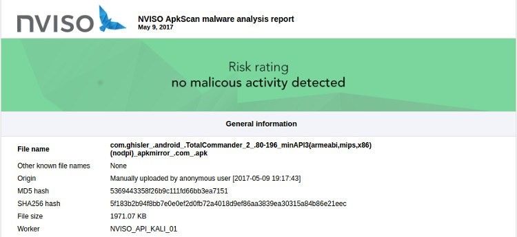 NVISIO détecte les logiciels malveillants dans les fichiers APK