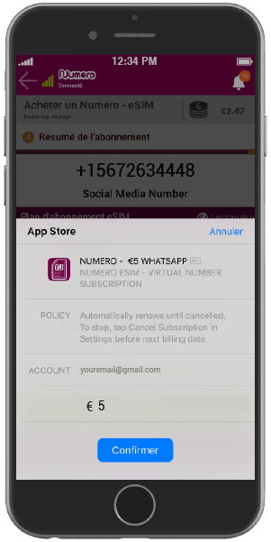 Payer avec Apple Pay - cliquez sur confirmer pour confirmer.