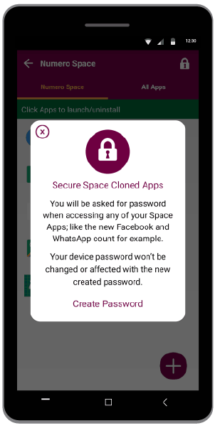 Create password for your cloned apps