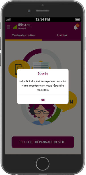 votre billet a été envoyé avec succès