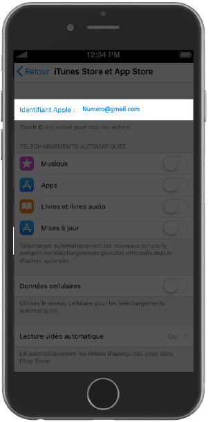 cliquez sur votre identifiant Apple