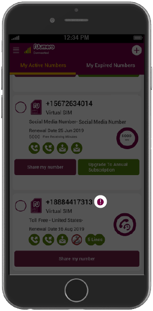 Click information icon to check call rates